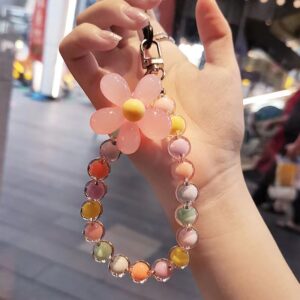 handmade colorful crystal bead mobile phone strap lanyard